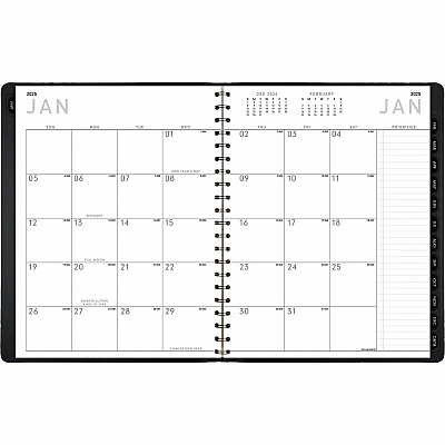 AT-A-GLANCE Contemporary Weekly/Monthly Planner, Vertical-Column Format, 11 x 8.25, Black Cover, 12-Month (Jan to Dec): 2026 (70950X05)