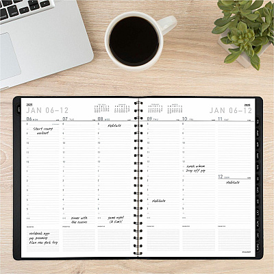 AT-A-GLANCE Contemporary Weekly/Monthly Planner, Vertical-Column Format, 11 x 8.25, Black Cover, 12-Month (Jan to Dec): 2026 (70950X05)