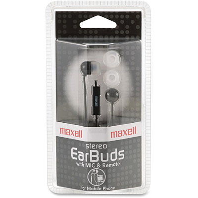 Maxell In-Ear Earbuds with Microphone and Remote (190300)