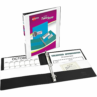 Avery 1/2" Two-Tone View 3-Ring Binder With Pockets (17241)