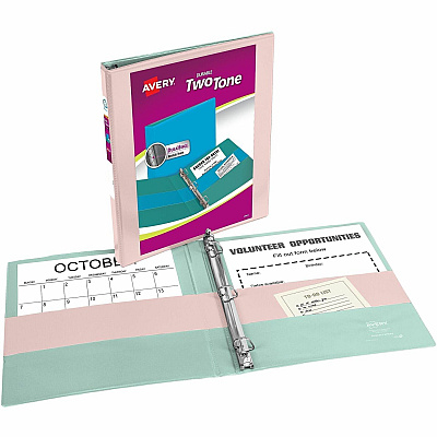 Avery 1/2" Two-Tone View 3-Ring Binder With Pockets (17241)