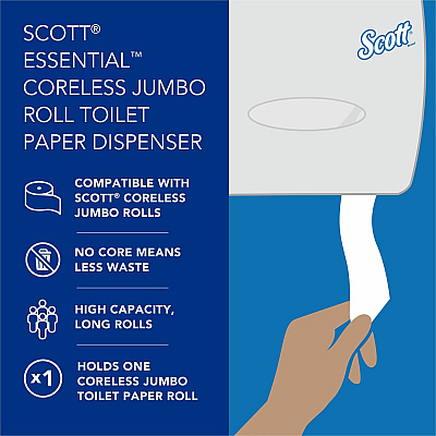 Scott Essential Coreless Jumbo Roll Toilet Paper Dispenser (KCC09602)