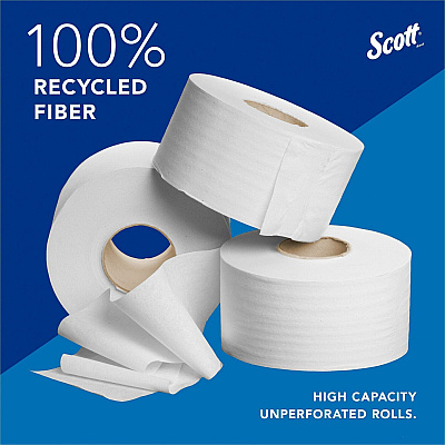 Scott 100% Recycled Fiber High-Capacity Jumbo Roll Toilet Paper (KCC67805)