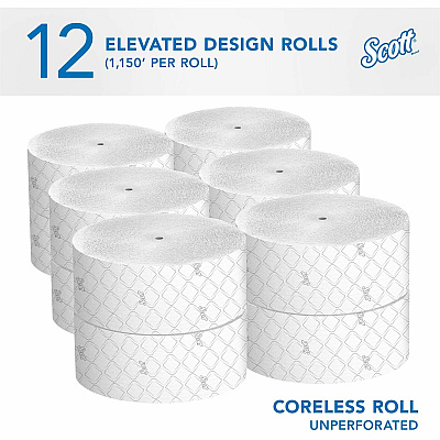 Scott Coreless High-Capacity Jumbo Roll Toilet Paper with Elevated Design (KCC07006)