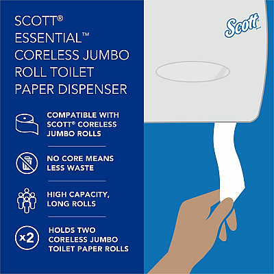 Scott Essential Coreless Jumbo Roll Toilet Paper Dispenser (KCC09608)