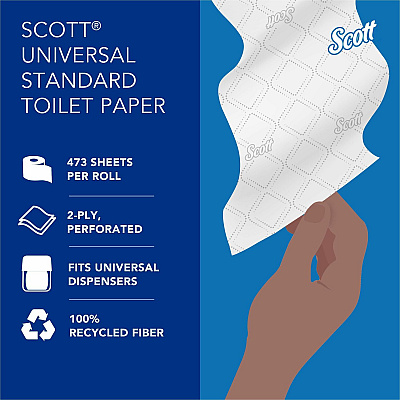 Scott Professional 100% Recycled Fiber Standard Roll Toilet Paper with Elevated Design (KCC13217)