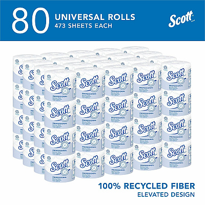 Scott Professional 100% Recycled Fiber Standard Roll Toilet Paper with Elevated Design (KCC13217)