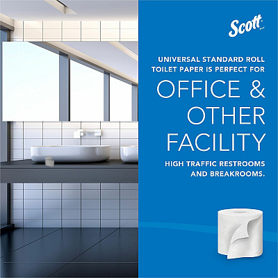 Scott Professional 100% Recycled Fiber Standard Roll Toilet Paper with Elevated Design (KCC13217)