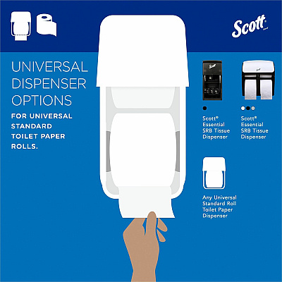 Scott Professional 100% Recycled Fiber Standard Roll Toilet Paper with Elevated Design (KCC13217)