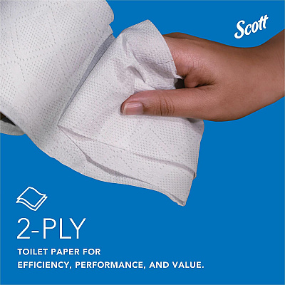 Scott Professional 100% Recycled Fiber Standard Roll Toilet Paper with Elevated Design (KCC13217)