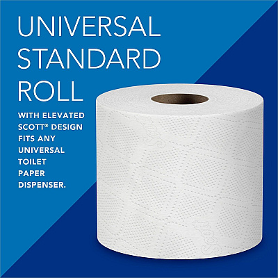 Scott Professional 100% Recycled Fiber Standard Roll Toilet Paper with Elevated Design (KCC13217)