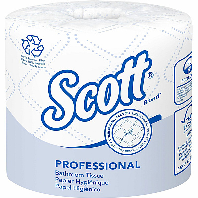 Scott Professional 100% Recycled Fiber Standard Roll Toilet Paper with Elevated Design (KCC13217)