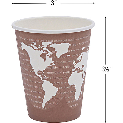 Eco-Products 8 oz World Art Hot Beverage Cups (ECOEPBHC8WA)