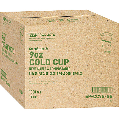 Eco-Products 9 oz GreenStripe Cold Cups (ECOEPCC9SGS)