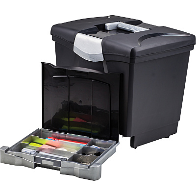 Storex Portable file Box with Drawer (STX61523U01C)