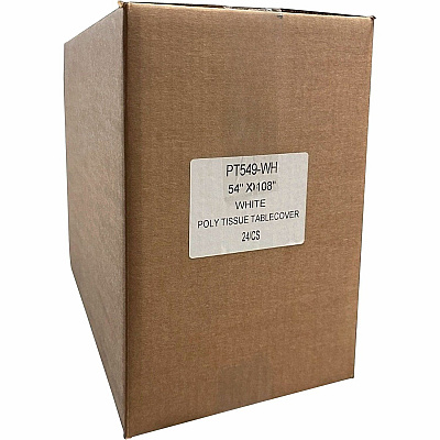 Tablemate Table Set Poly Tissue Table Cover (TBLPT549WH)