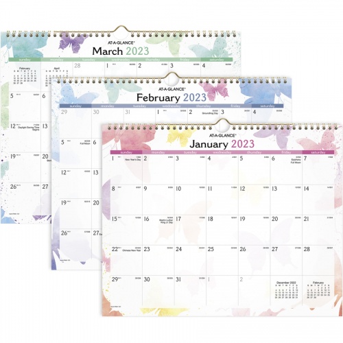 AT-A-GLANCE Watercolors Monthly Wall Calendar (PM91707)