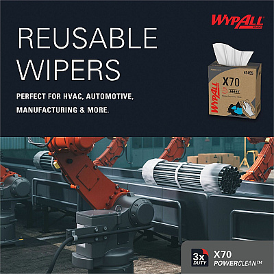 Wypall PowerClean X70 Medium Duty Cloths - Pop-Up Box (KCC41455)