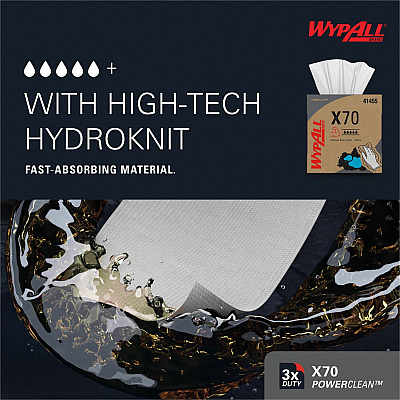 Wypall PowerClean X70 Medium Duty Cloths - Pop-Up Box (KCC41455)