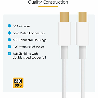 StarTech 10ft 3m Mini Displayport Cable - Mdp 1.2 (MDPMM3MW)