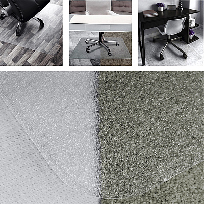 Cleartex Anti-Slip Rectangular Chair Mat Hard Floors and Carpet Tiles - 48" x 60" (FLR1215020ERA)