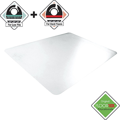 Cleartex Anti-Slip Rectangular Chair Mat Hard Floors and Carpet Tiles - 48" x 60" (FLR1215020ERA)