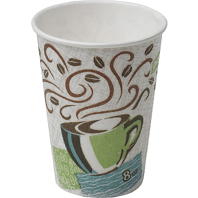 Dixie PerfecTouch 8 oz Insulated Wrapped Paper Hot Coffee Cups by GP Pro (DXE5338CDWR)