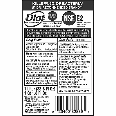 Dial Sensitive Skin Antimicrobial Hand Soap (DIA82839)