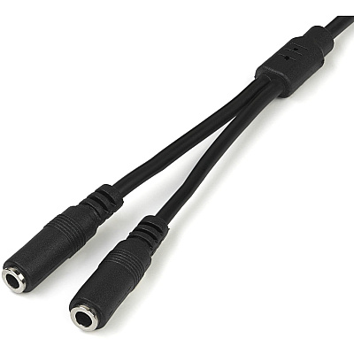 StarTech Slim Stereo Splitter Cable - 3.5mm Male To 2x 3.5mm Female (MUY1MFFS)