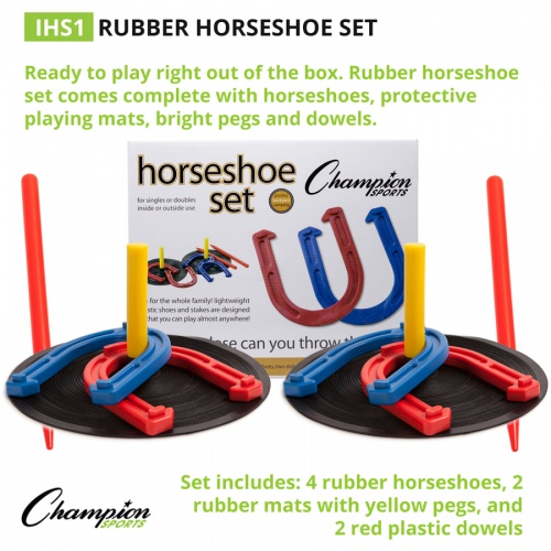 Champion Sports Rubber Horseshoe Set (IHS1)