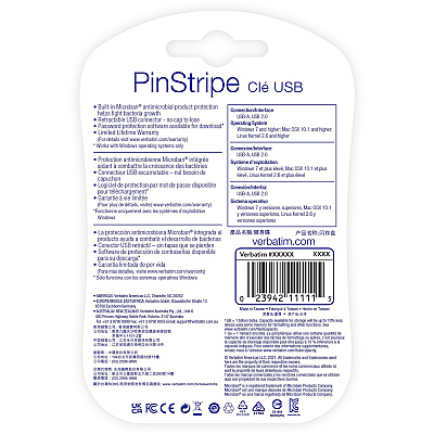 Verbatim 32GB PinStripe USB Flash Drive - Black (VER49064)