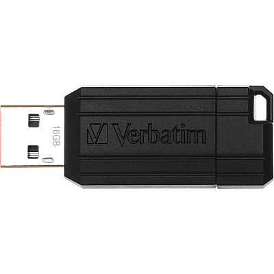 Verbatim 16GB Pinstripe USB Flash Drive - Black (VER49063)