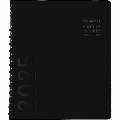 AT-A-GLANCE Contemporary Monthly Planner, Premium Paper, 11 x 9, Black Cover, 12-Month (Jan to Dec): 2026 (70260X05)