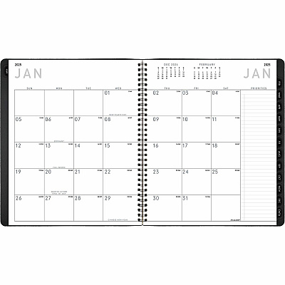 AT-A-GLANCE Contemporary Monthly Planner, Premium Paper, 11 x 9, Black Cover, 12-Month (Jan to Dec): 2026 (70260X05)