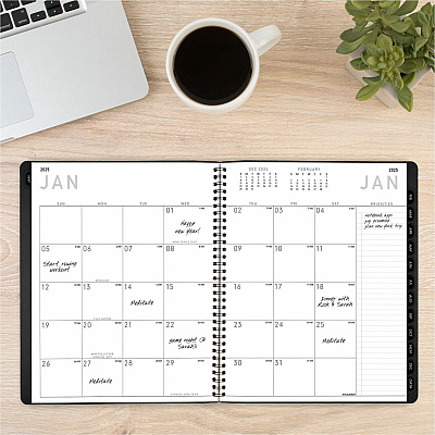 AT-A-GLANCE Contemporary Monthly Planner, Premium Paper, 11 x 9, Black Cover, 12-Month (Jan to Dec): 2026 (70260X05)