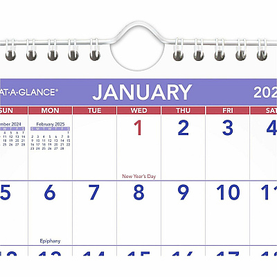 AT-A-GLANCE Mini Monthly Wall Calendar with Fold-Out Easel, 7 x 8, White Sheets, 12-Month (Jan to Dec): 2026 (PM528)