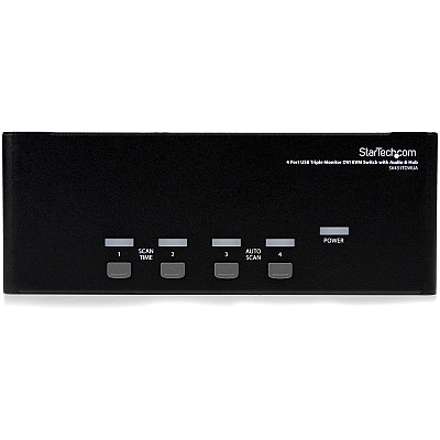 StarTech 4 Port Triple Monitor Dvi Usb Kvm Switch (SV431TDVIUA)