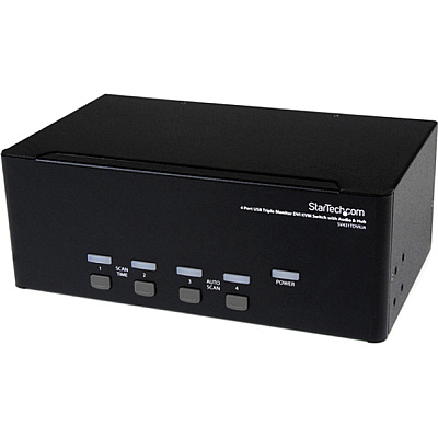 StarTech 4 Port Triple Monitor Dvi Usb Kvm Switch (SV431TDVIUA)