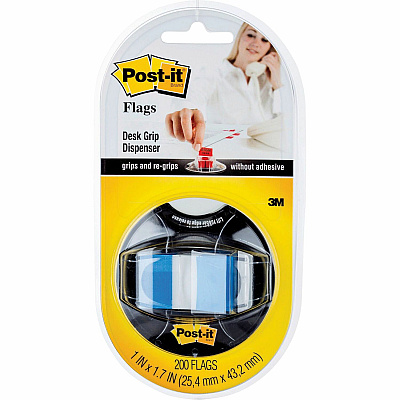 Post-it Flags in Desk Grip Dispenser (MMM680HVBE)