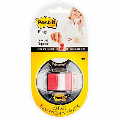 Post-it Flags in Desk Grip Dispenser (MMM680HVRD)