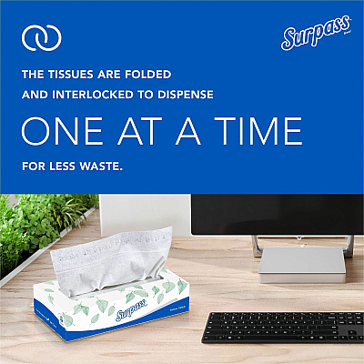 Surpass Flat Box Facial Tissue for Business (KCC21340)
