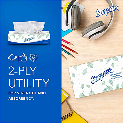 Surpass Flat Box Facial Tissue for Business (KCC21340)