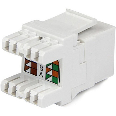 StarTech 180 Cat 6 Keystone Wall Jack - White (C6KEY110SWH)