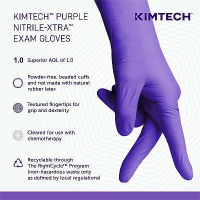 KIMTECH Purple Nitrile Exam Gloves - 12" (KCC50602)