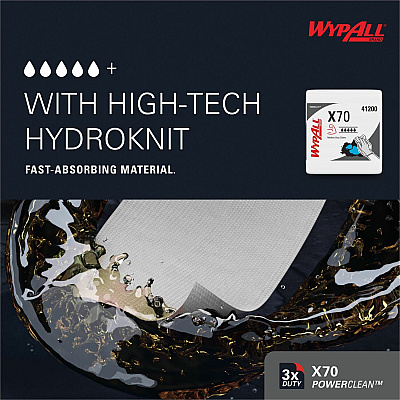 Wypall PowerClean X70 Medium Duty Cloths (KCC41200)