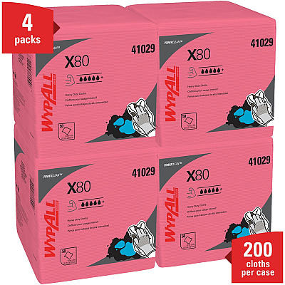 Wypall PowerClean X80 Heavy Duty Cloths Extended Use Cloths - Quarter-fold (KCC41029)