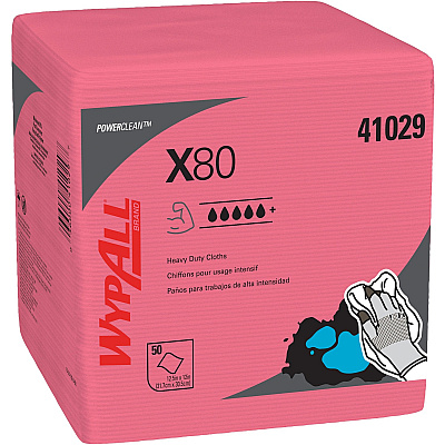 Wypall PowerClean X80 Heavy Duty Cloths Extended Use Cloths - Quarter-fold (KCC41029)