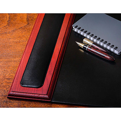 Dacasso Rosewood & Leather Side-Rail Desk Pad (P8001)