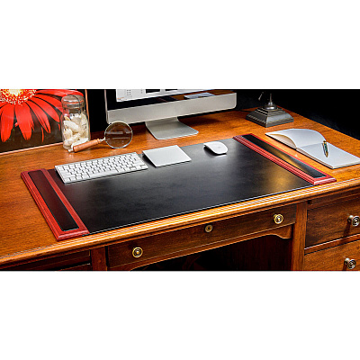 Dacasso Rosewood & Leather Side-Rail Desk Pad (P8001)