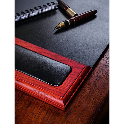 Dacasso Rosewood & Leather Side-Rail Desk Pad (P8001)